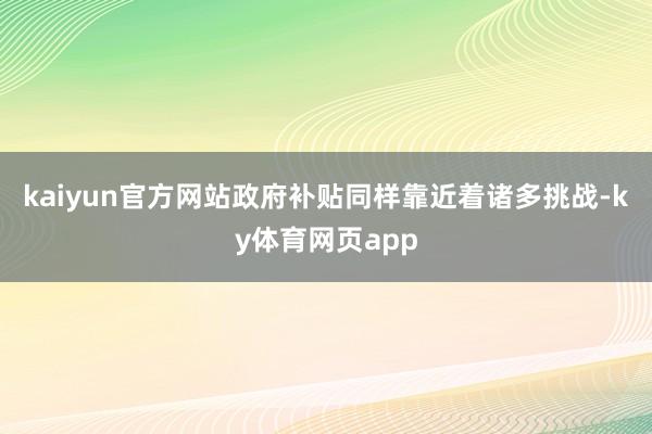 kaiyun官方网站政府补贴同样靠近着诸多挑战-ky体育网页app