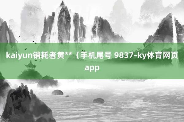 kaiyun销耗者黄**（手机尾号 9837-ky体育网页app