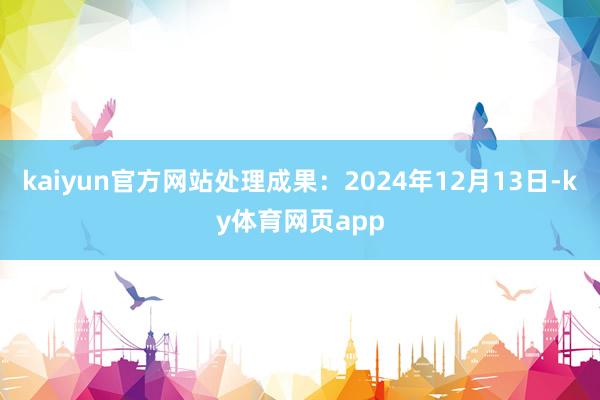kaiyun官方网站处理成果：2024年12月13日-ky体育网页app