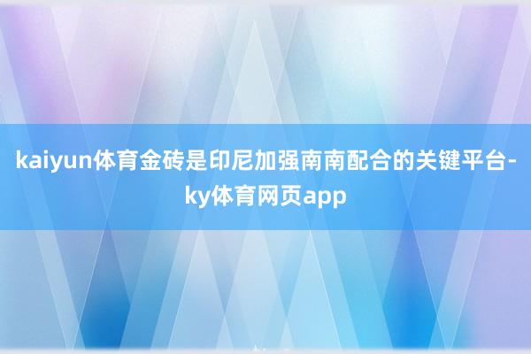 kaiyun体育金砖是印尼加强南南配合的关键平台-ky体育网页app