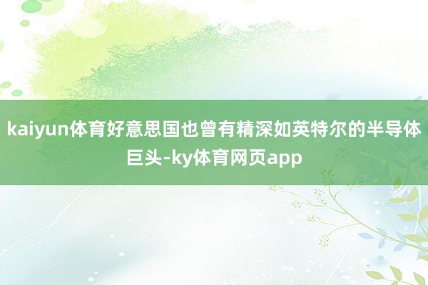 kaiyun体育好意思国也曾有精深如英特尔的半导体巨头-ky体育网页app