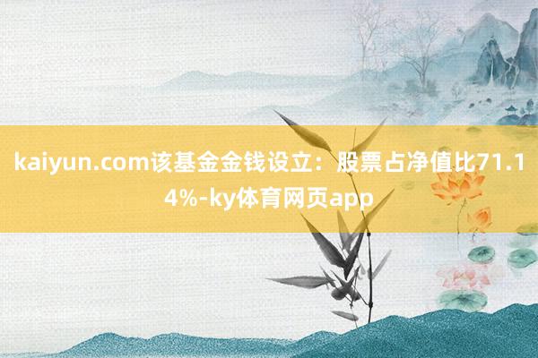 kaiyun.com该基金金钱设立：股票占净值比71.14%-ky体育网页app