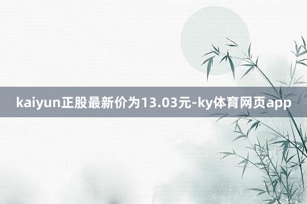 kaiyun正股最新价为13.03元-ky体育网页app