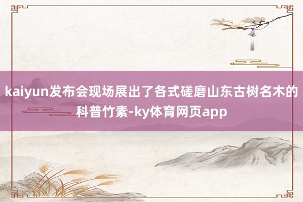 kaiyun发布会现场展出了各式磋磨山东古树名木的科普竹素-ky体育网页app