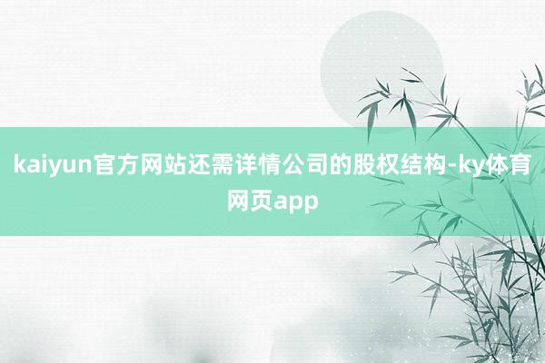 kaiyun官方网站还需详情公司的股权结构-ky体育网页app