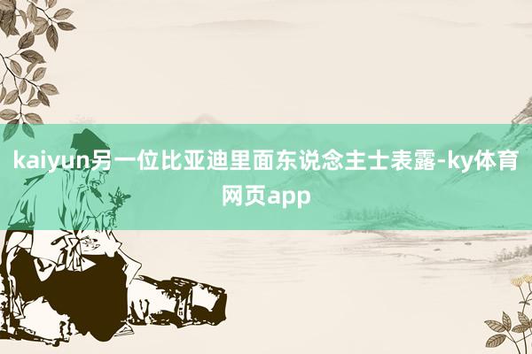 kaiyun另一位比亚迪里面东说念主士表露-ky体育网页app