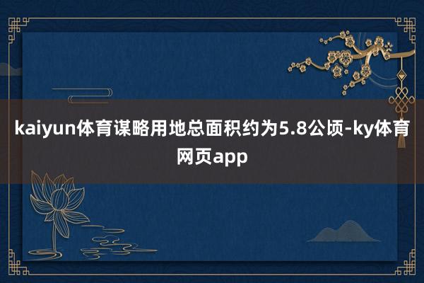 kaiyun体育谋略用地总面积约为5.8公顷-ky体育网页app