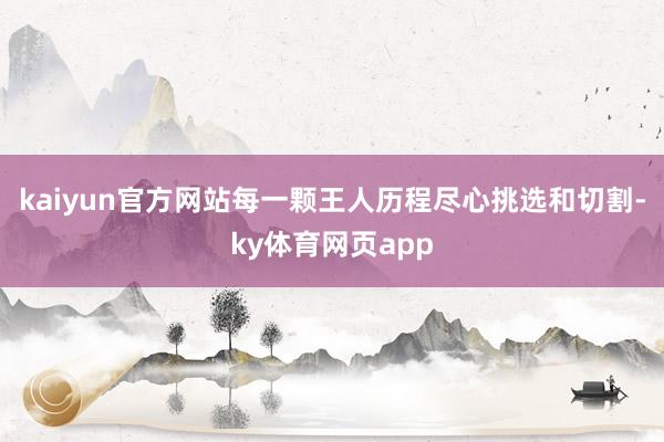kaiyun官方网站每一颗王人历程尽心挑选和切割-ky体育网页app