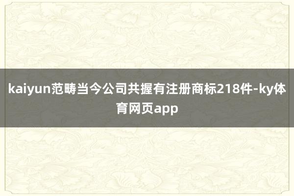 kaiyun范畴当今公司共握有注册商标218件-ky体育网页app