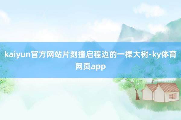 kaiyun官方网站片刻撞启程边的一棵大树-ky体育网页app